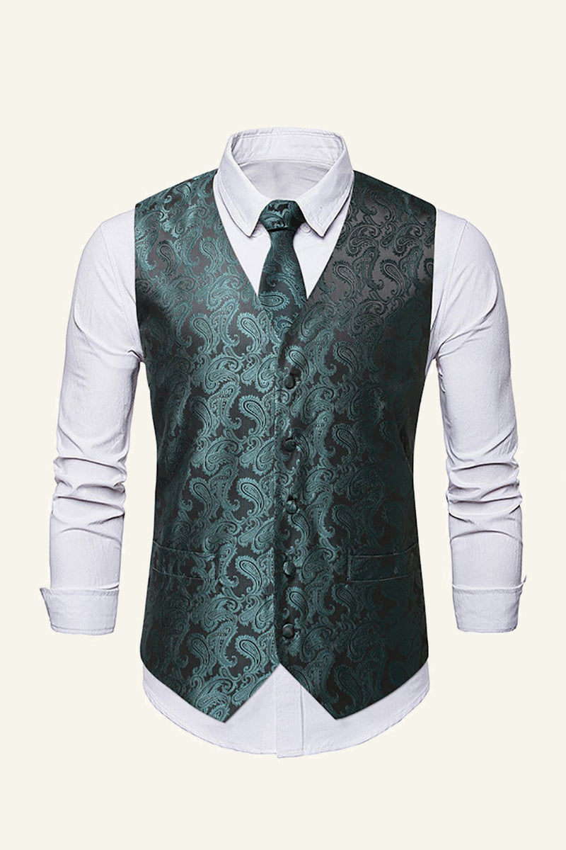 Load image into Gallery viewer, Single Breasted Slim Fit Print Men&#39;s Suit Vest