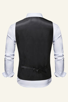 Single Breasted Slim Fit Print Men's Suit Vest