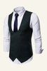 Load image into Gallery viewer, Black Lapel Double Breasted Men&#39;s Suit Vest