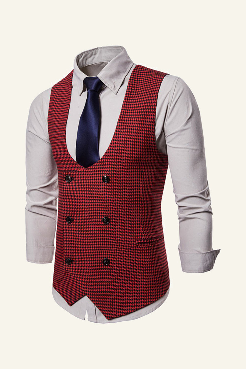 Load image into Gallery viewer, Black Lapel Double Breasted Men&#39;s Suit Vest