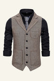 Peak Lapel Single Breasted Men's Suit Vest