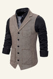 Peak Lapel Single Breasted Men's Suit Vest