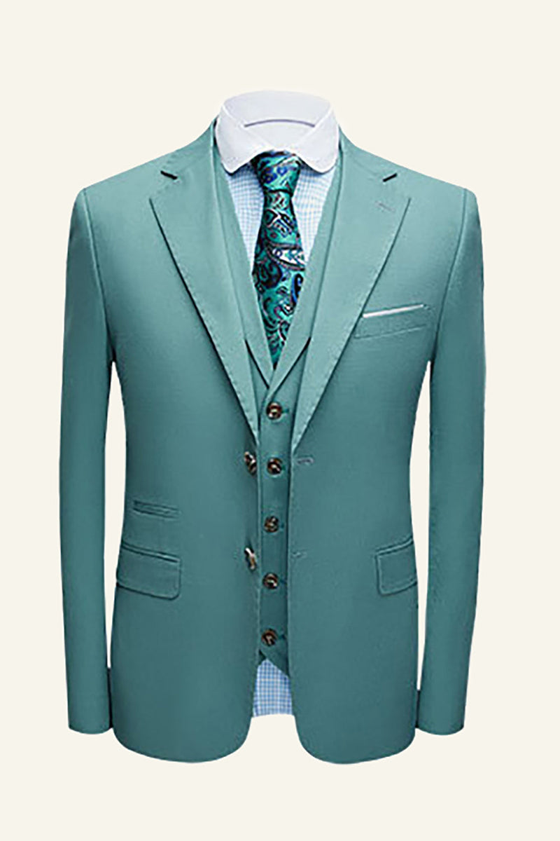 Load image into Gallery viewer, Mint 3 Piece Notched Lapel Men Prom Suits