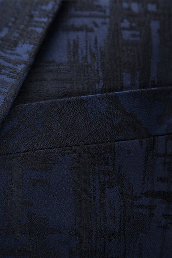 Dark Blue Notched Lapel 2-Piece Men's Suit