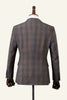 Load image into Gallery viewer, Brown Plaid Peaked Lapel Double-Breasted 2-Piece Men&#39;s Suit