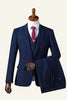 Load image into Gallery viewer, Navy Notched Lapel 3-Piece Men&#39;s Suit