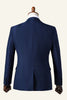 Load image into Gallery viewer, Navy Notched Lapel 3-Piece Men&#39;s Suit