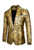 Load image into Gallery viewer, Sparkly Golden Notched Lapel Men&#39;s Prom Blazer