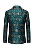 Load image into Gallery viewer, Dark Green Jacquard Notched Lapel Men&#39;s Prom Blazer
