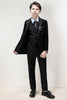 Load image into Gallery viewer, Sparkly Black Slim Fit Boys&#39; 3-Piece Formal Suit Set