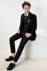 Load image into Gallery viewer, Sparkly Black Slim Fit Boys&#39; 3-Piece Formal Suit Set