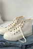 Load image into Gallery viewer, White High Top Lace Up Canvas Sneakers