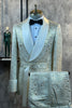 Load image into Gallery viewer, Glitter White Jacquard 2 Piece Men Suits with Belt