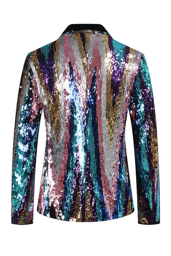 Glitter Colorful Sequins 2 Piece Men Suits