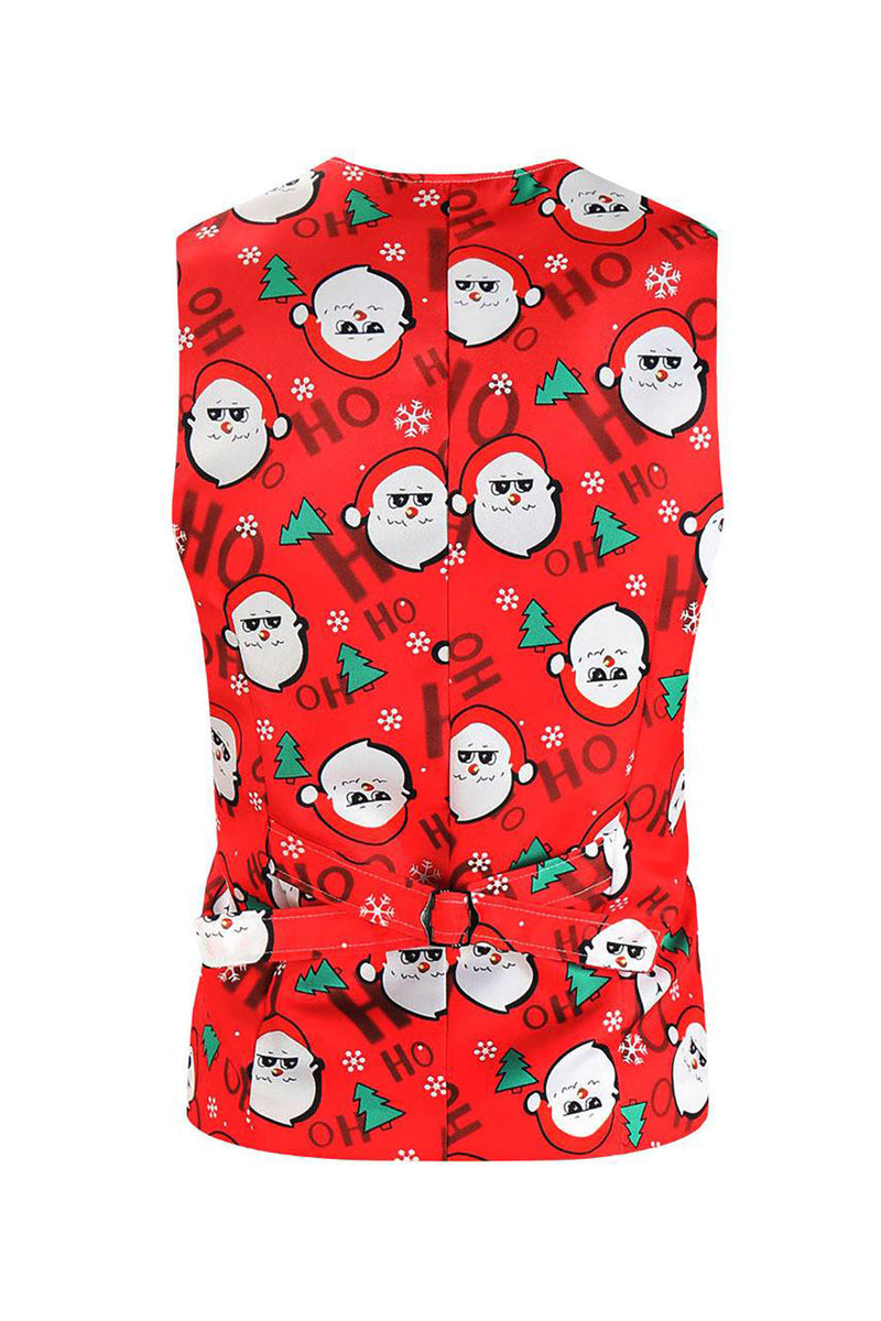 Load image into Gallery viewer, Red Santa Claus Snowflake Printed Men&#39;s Christmas Suit Vest