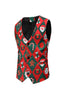 Load image into Gallery viewer, Red Santa Claus Print Men&#39;s Christmas Suit Vest