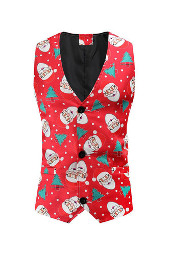 Sleeveless Santa Claus Red Men's Christmas Suit Vest