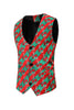 Load image into Gallery viewer, Single Breasted Red Printed Men&#39;s Christmas Suit Vest