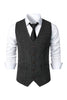 Load image into Gallery viewer, Striped V Neck Single Breasted Men&#39;s Retro Black Casual Vest