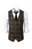 Load image into Gallery viewer, Dark Brown Striped Single Breasted Men&#39;s Retro Suit Vest
