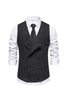 Load image into Gallery viewer, Black Retro Double Breasted Shawl Lapel Men&#39;s Suit Vest