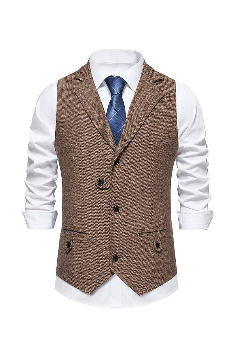 Load image into Gallery viewer, Retro Lapel Single Breasted Blue Men&#39;s Suit Vest