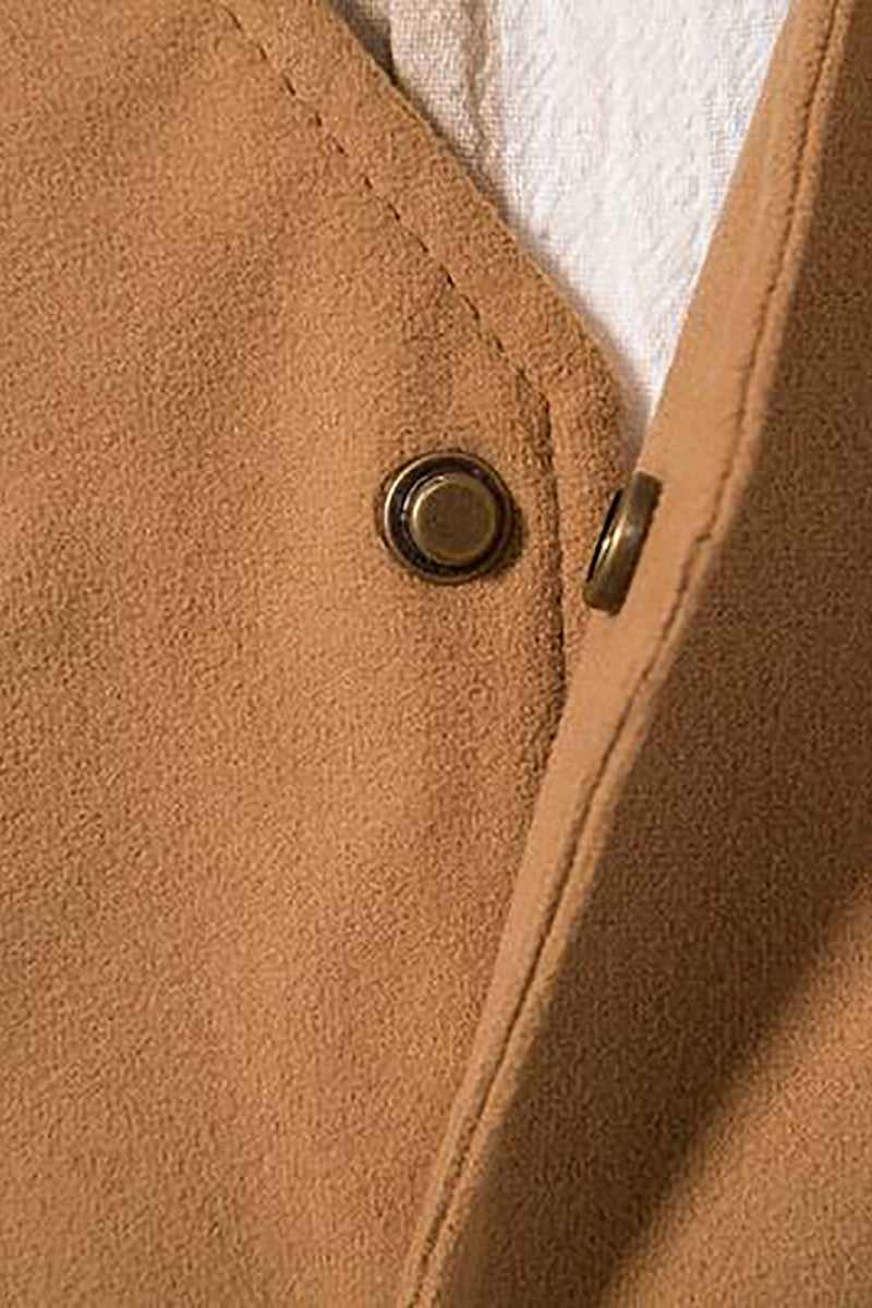 Load image into Gallery viewer, Dark Brown Single Breasted Denim Retro Men&#39;s Suit Vest