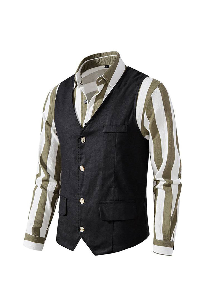 Load image into Gallery viewer, Ivory Retro Linen Single Breasted Loose Men&#39;s Casual Vest