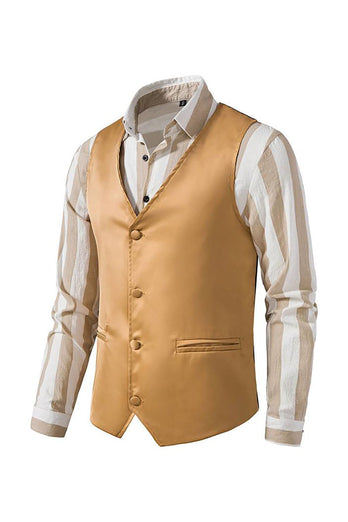 Solid Color Single Breasted Slim Fit Stage Men's Suit Vest
