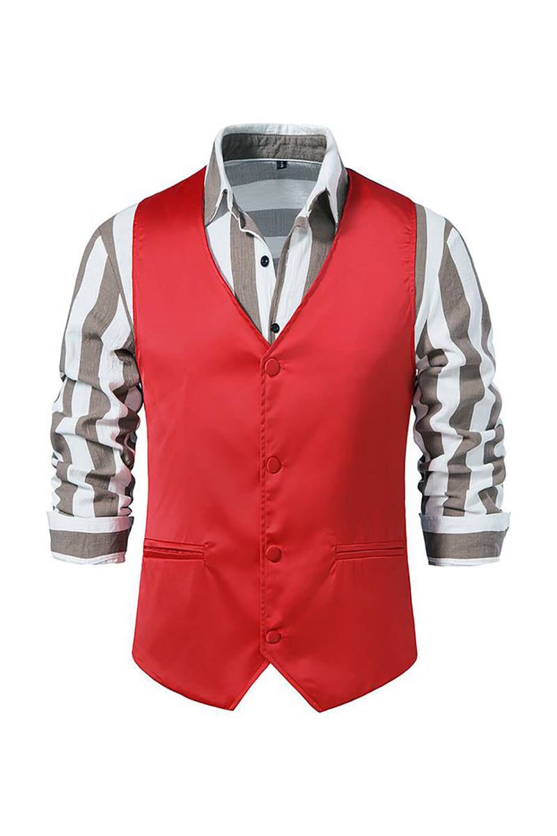 Load image into Gallery viewer, Solid Color Single Breasted Slim Fit Stage Men&#39;s Suit Vest