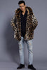 Load image into Gallery viewer, Brown Open Front Lapel Neck Long Faux Fur Men Coat