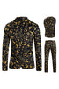 Load image into Gallery viewer, Men&#39;s Christmas Printed Black 3-Piece One Button Party Suits