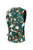 Load image into Gallery viewer, Men&#39;s Green Christmas Printed 3-Piece One Button Party Suits