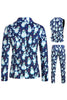 Load image into Gallery viewer, Notched Lapel One Button Blue Snowman Printed Men&#39;s Suits
