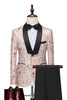 Load image into Gallery viewer, Light Khaki Jacquard Shawl Lapel 2 Piece Men&#39;s Prom Suits