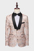 Load image into Gallery viewer, Light Khaki Jacquard Shawl Lapel 2 Piece Men&#39;s Prom Suits