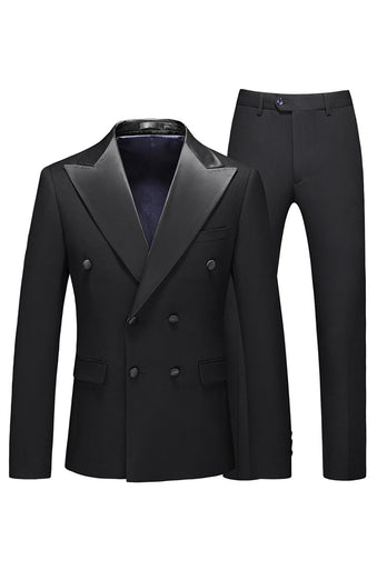 White Double Breasted 2 Piece Lapel Men's Formal Suits