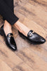 Load image into Gallery viewer, Black Leather Casual Men Shoes