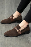 Black Slip-On Monk Men's Shoes