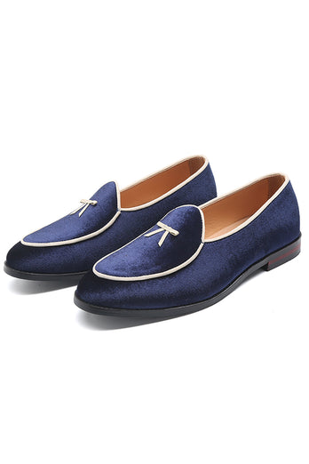 Blue Slip-On Men's Wedding Party Shoes