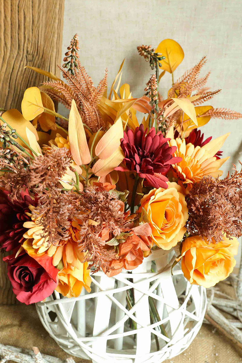 Load image into Gallery viewer, Rust Orange Bridal Bouquet(Vase not Included)