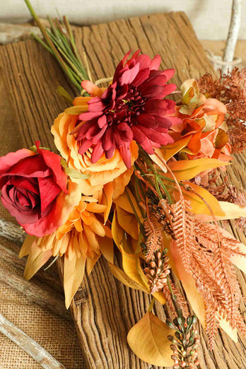 Rust Orange Bridal Bouquet(Vase not Included)