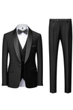 Dark Green Shawl Lapel One Button 3 Pieces Men's Wedding Suits