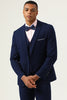 Load image into Gallery viewer, 3 Pieces Navy Blue Slim Fit Casual Tuxedo Suits