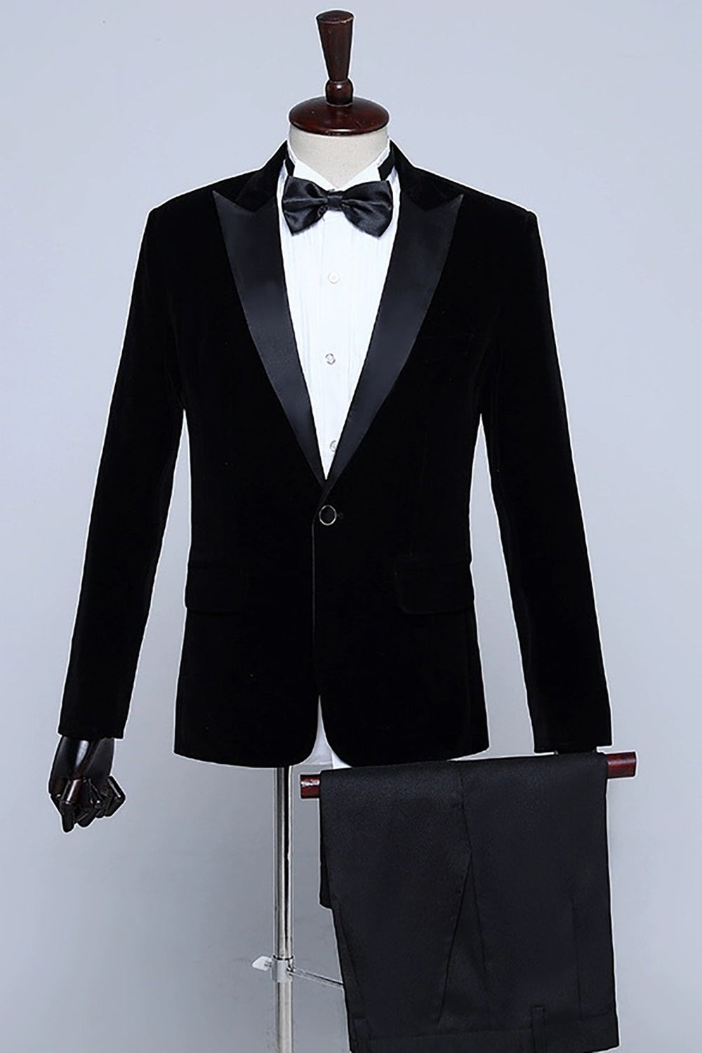 Black Two-Pieces Velvet Men's Tuxedo for Party