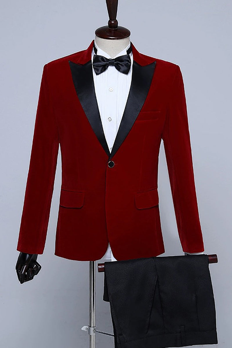 Load image into Gallery viewer, Black Two-Pieces Velvet Men&#39;s Tuxedo for Party