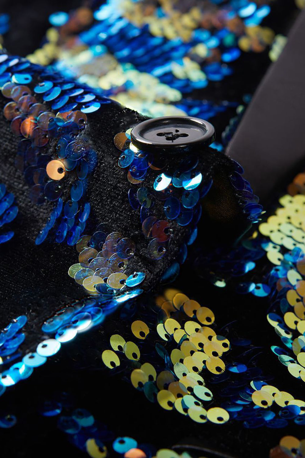 Sparkly Dark Blue Sequins Men's Blazer