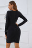 Load image into Gallery viewer, Fashion Sheath Jewel Little Black Dress with Long Sleeves