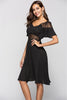 Load image into Gallery viewer, A-line Black Cocktail Dress with Lace