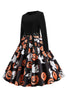 Load image into Gallery viewer, Black Pumpkin Lantern Printed Halloween Dress